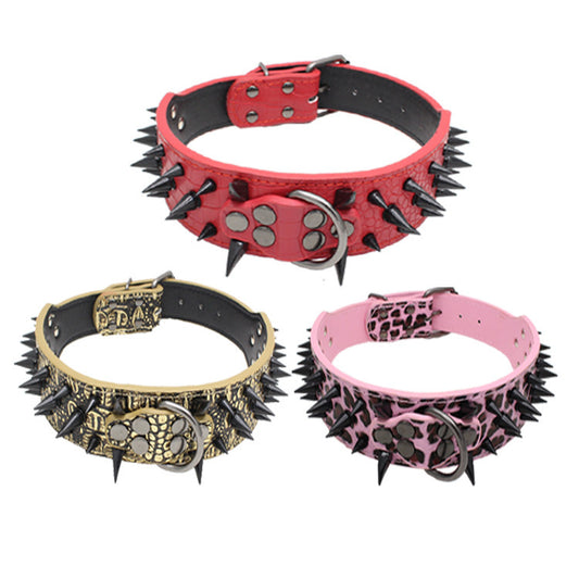 Large Size Rivet-Protected Pet Collar - Bite-Proof