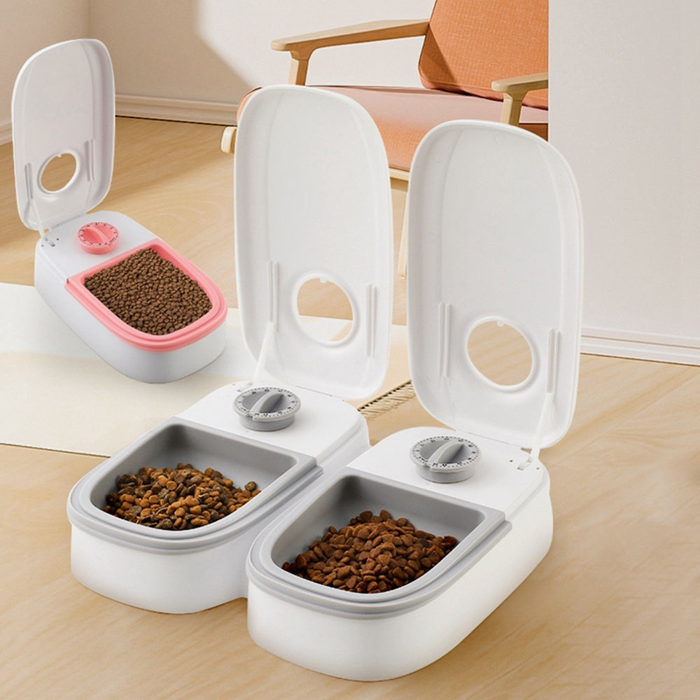 Automatic Pet Feeding System – Timer-Enabled Stainless Steel Dispenser for Cats & Dogs