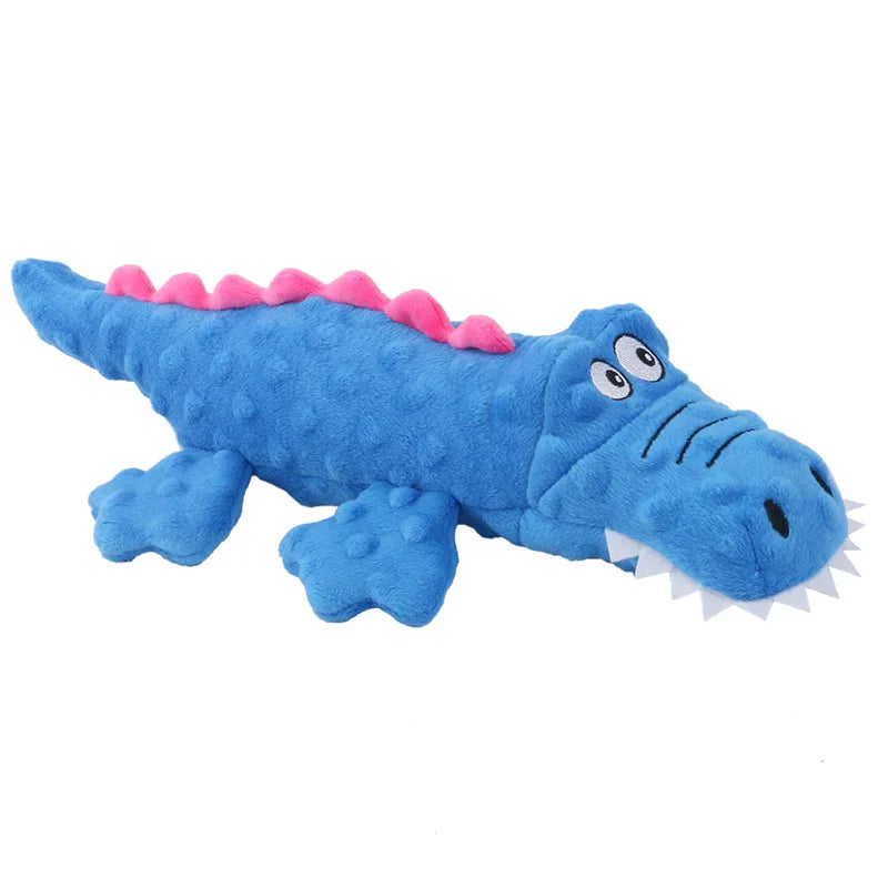 New Crocodile Shaped Plush Squeaky Dog Toy - Chewable, Teeth Cleaning, Interactive