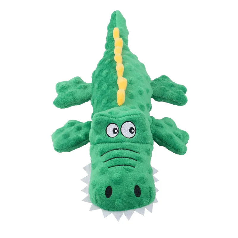 New Crocodile Shaped Plush Squeaky Dog Toy - Chewable, Teeth Cleaning, Interactive