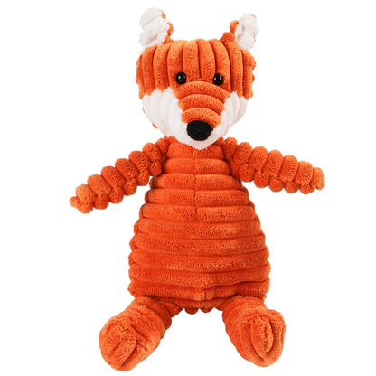 Cute Bear & Fox Dog Plush Toy - Wear-Resistant Squeaky Chew Toy