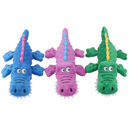 New Crocodile Shaped Plush Squeaky Dog Toy - Chewable, Teeth Cleaning, Interactive