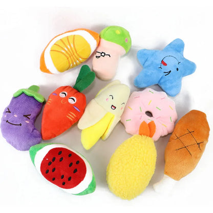 10PCS Mix Colors, Small Dog and Puppy Cat Chew Squeaker Plush Toy - Pet Toys