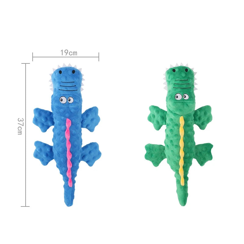 New Crocodile Shaped Plush Squeaky Dog Toy - Chewable, Teeth Cleaning, Interactive