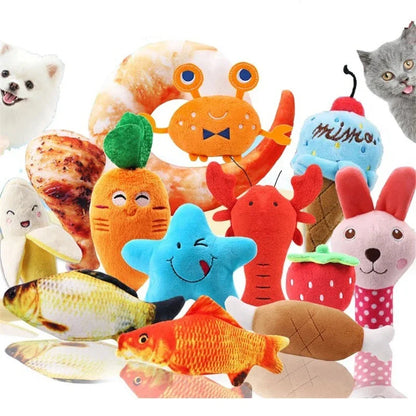 10PCS Mix Colors, Small Dog and Puppy Cat Chew Squeaker Plush Toy - Pet Toys