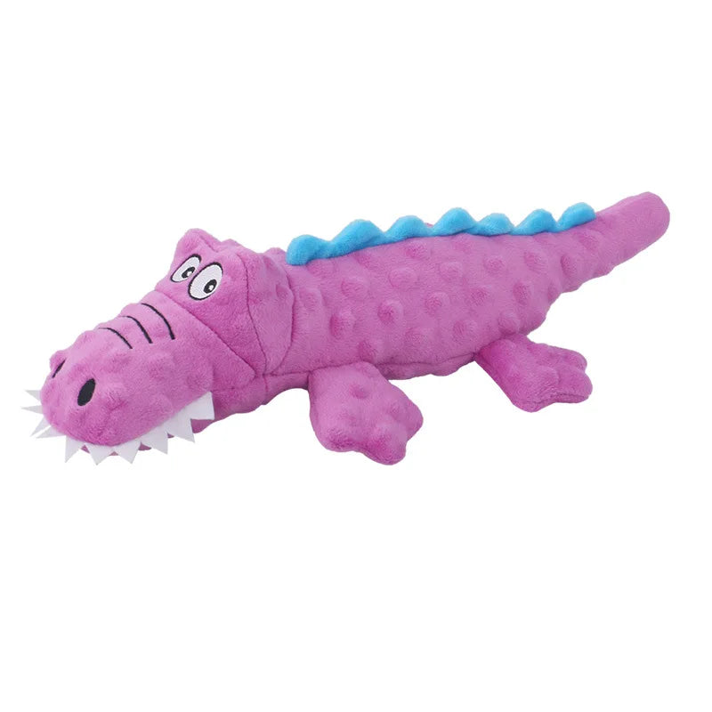 Cute Cartoon Crocodile Plush Pet Toy - Bite-Resistant and Squeaky