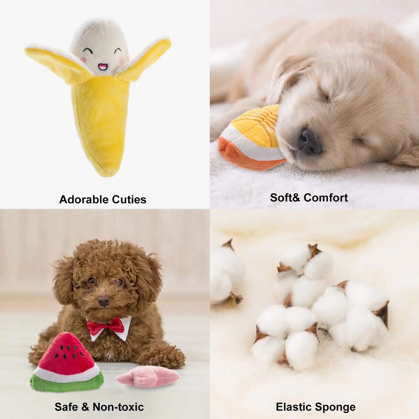 10PCS Mix Colors, Small Dog and Puppy Cat Chew Squeaker Plush Toy - Pet Toys